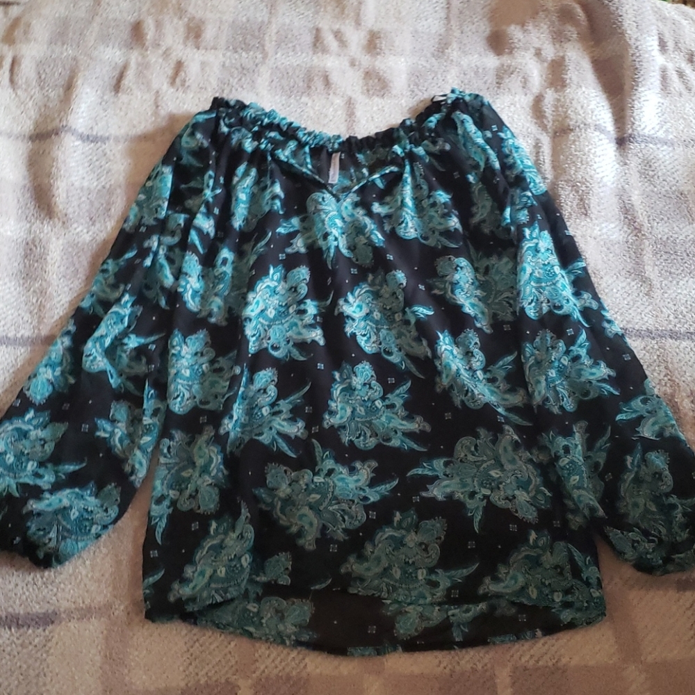 Passports turquoise paisley shirt